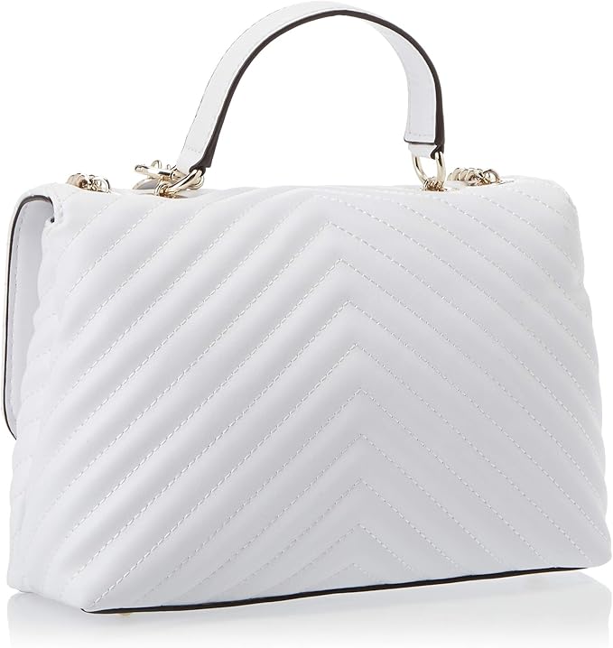 GUESS Blakely Top Handle Flap Sling Bag "White" 2