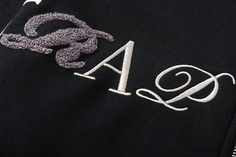 Trapstar Script Zip Through Hoodie Tracksuit- Black/White/Purple Tint 4
