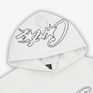 Corteiz C-Star Appliqué Hoodie- White 2