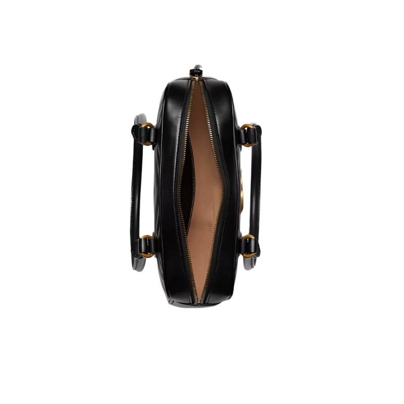 Gucci Marmont Small Top Handle Bag "Black Leather" 4