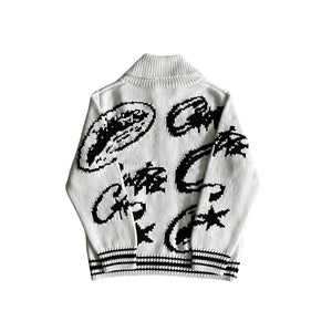 Corteiz VVS Heavy Knit Zip - White 2