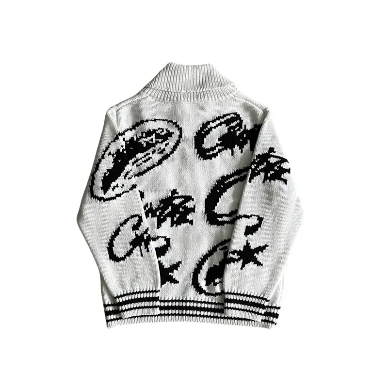 Corteiz VVS Heavy Knit Zip - White 2