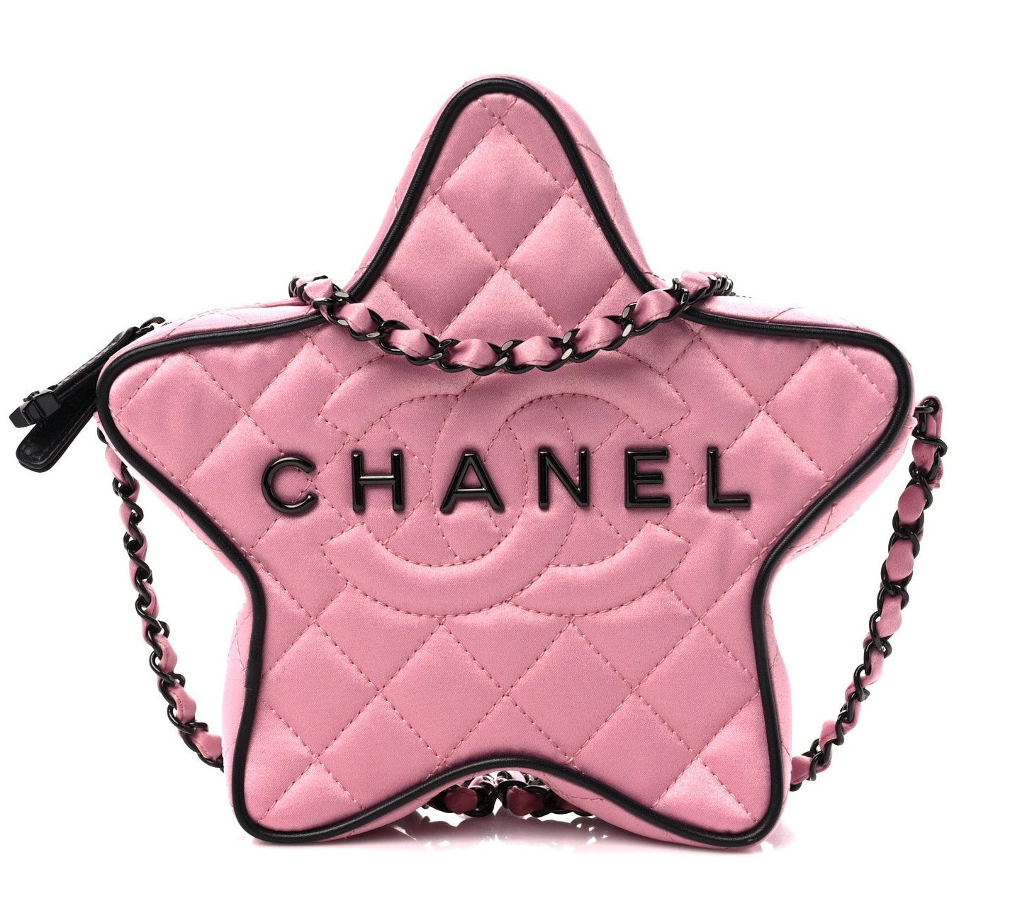 Chanel  Satin Quilted Walk of Fame Star Bag "Pink"