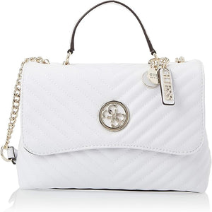 GUESS Blakely Top Handle Flap Sling Bag "White" 1
