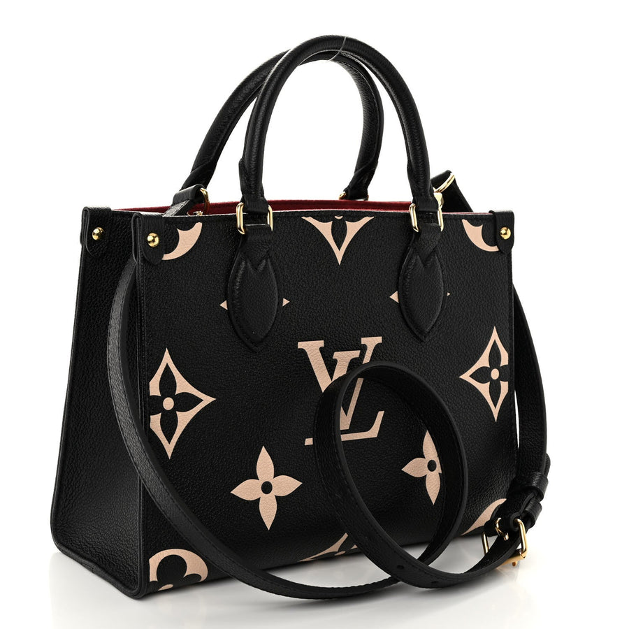LOUIS VUITTON Empreinte Monogram Giant Onthego PM "Black Beige" 3