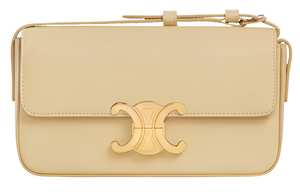 Celine Shiny Calfskin Triomphe Shoulder Bag "Papyrus" 1