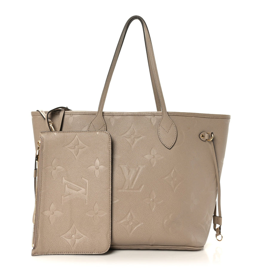 LOUIS VUITTON Empreinte Monogram Giant Neverfull MM Tourterelle 1