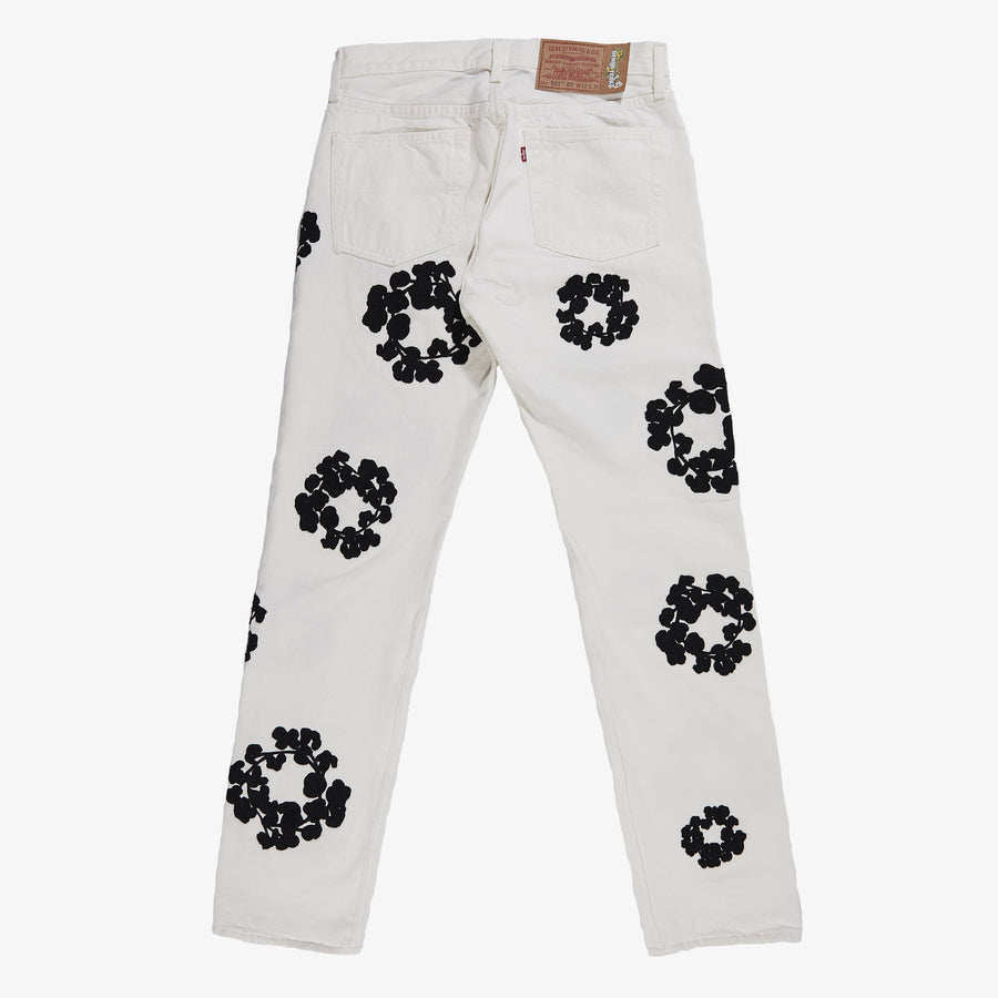 Denim tears X Levi’s Cotton Wreath Jeans- White 3