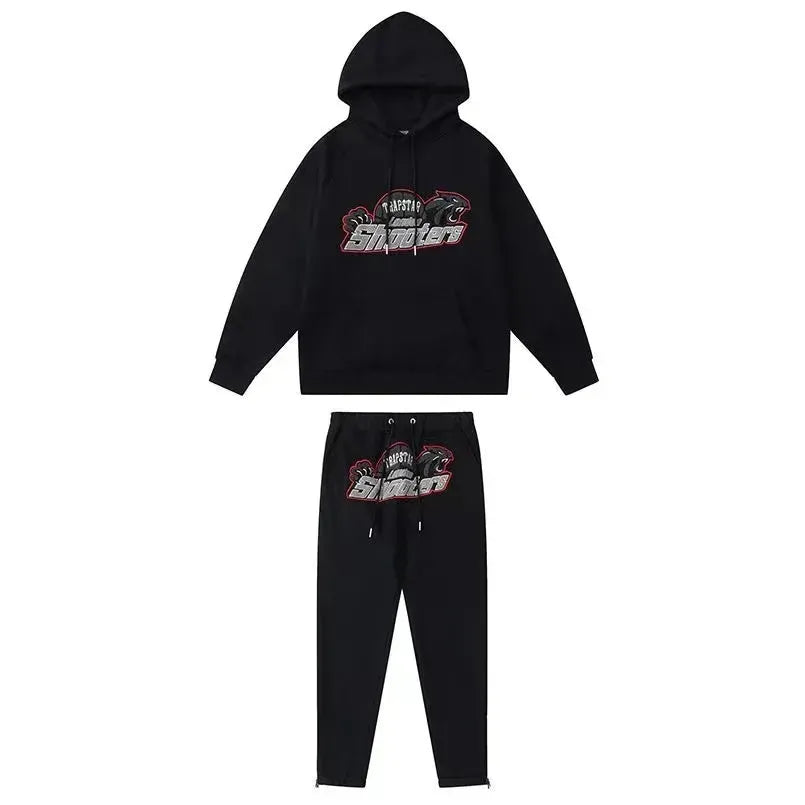 Trapstar London Shooters Black Red Edge Tracksuit 1