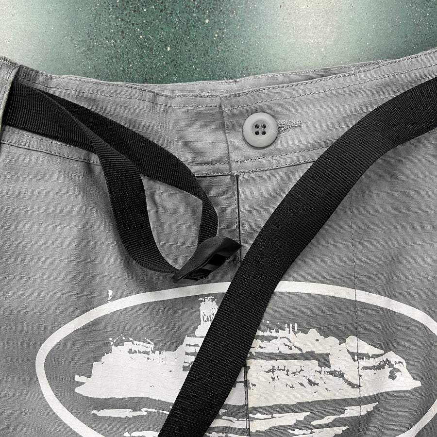 Corteiz Alcatraz Stone Grey Cargos 4