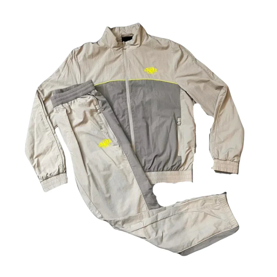 SynaWorld logo shell tracksuit - Light grey-Volt 1