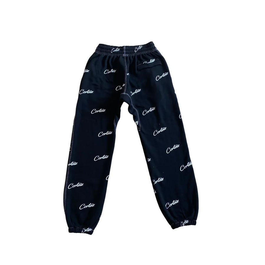 Corteiz All Over Print Jogging - (BLACK/WHITE) 2