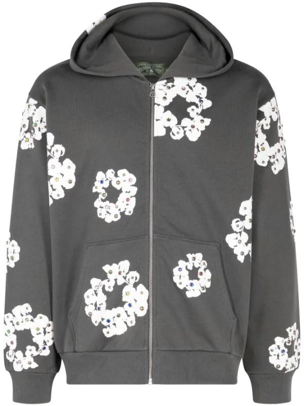 Denim Tears Rhinestone Zip Up Hoodie Tracksuit 2
