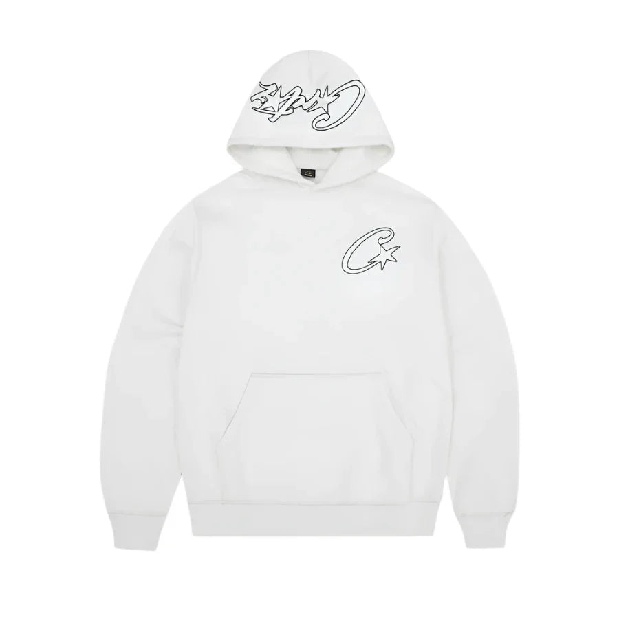 Corteiz C-Star Appliqué Hoodie- White 1