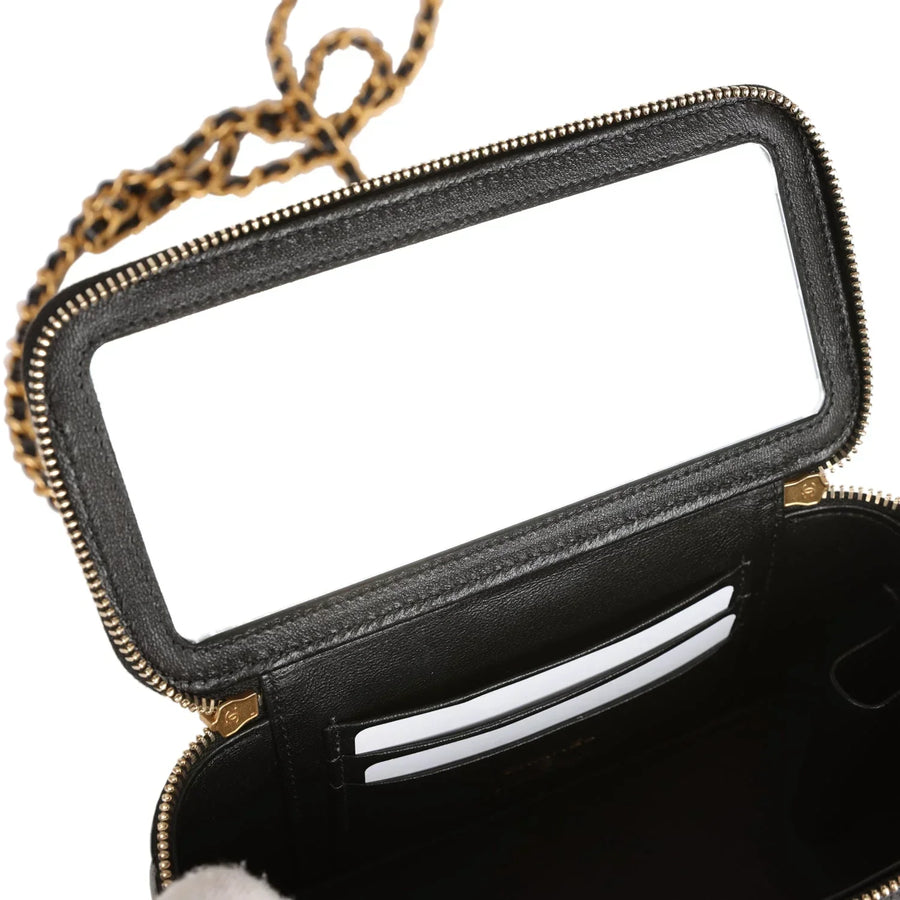 CHANEL diamond-quilted coin Vanity bag 'Black' 5