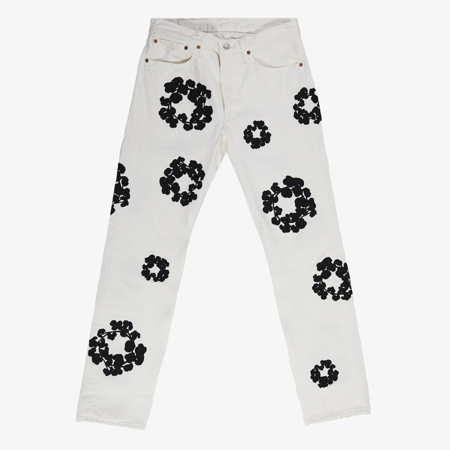 Denim tears X Levi’s Cotton Wreath Jeans- White 2