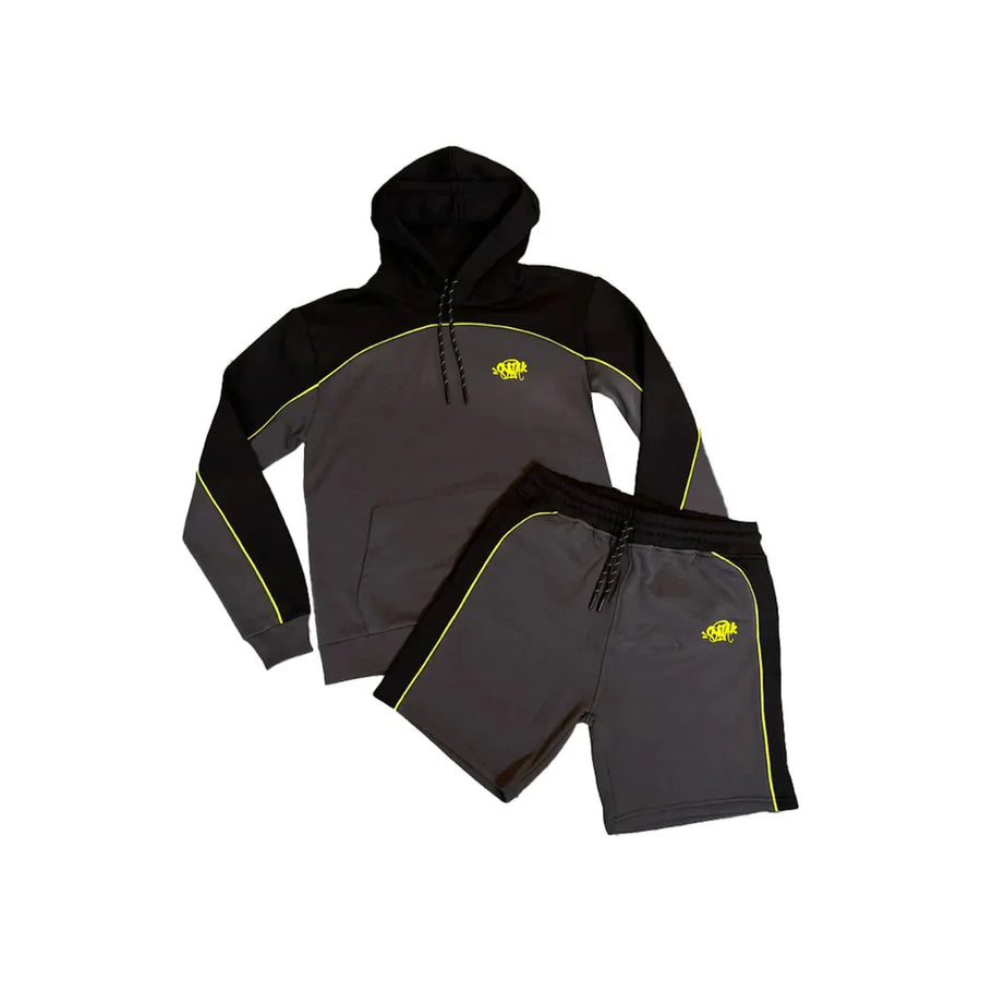 Syna World Pipe Hood and Short Set - Grey/Black/Yellow 1