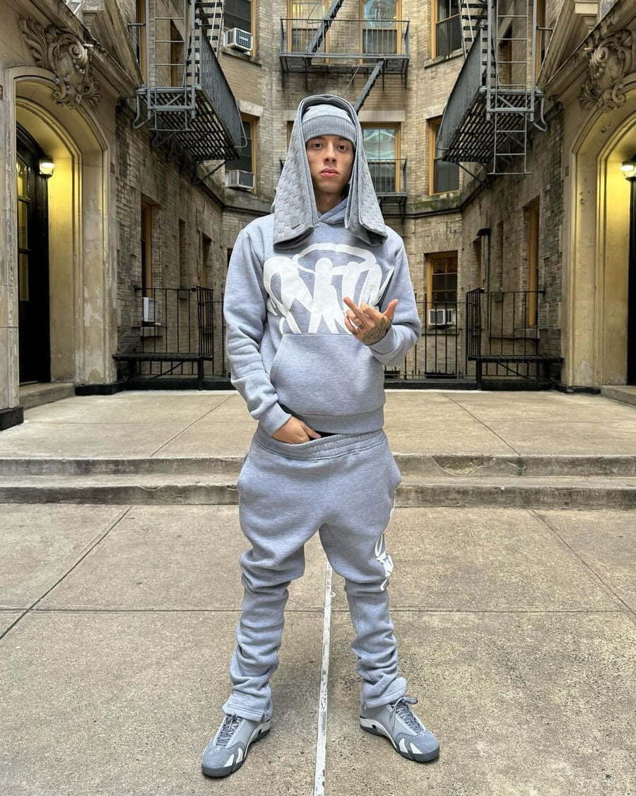 SYNAWORLD TEAM SYNA TRACKSUIT - MARL GREY/WHITE 3