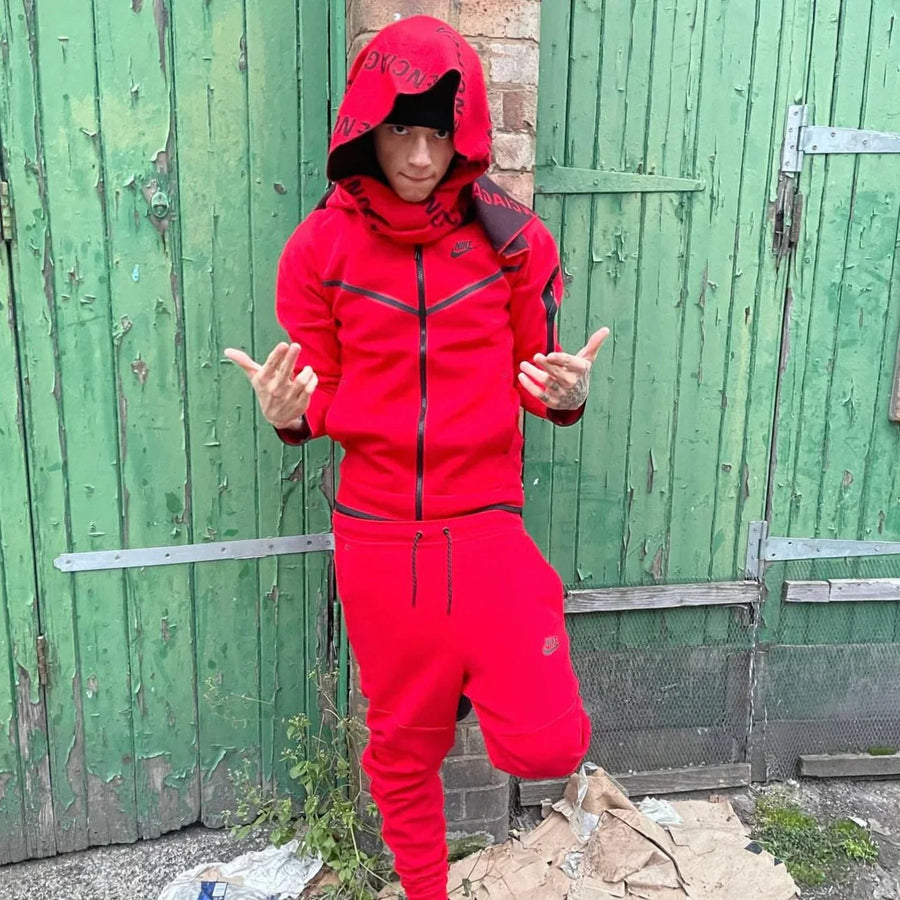 Nike Tech Fleece Full-Zip Hoodie Red/Black 1