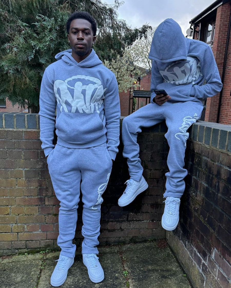SYNAWORLD TEAM SYNA TRACKSUIT - MARL GREY/WHITE 2