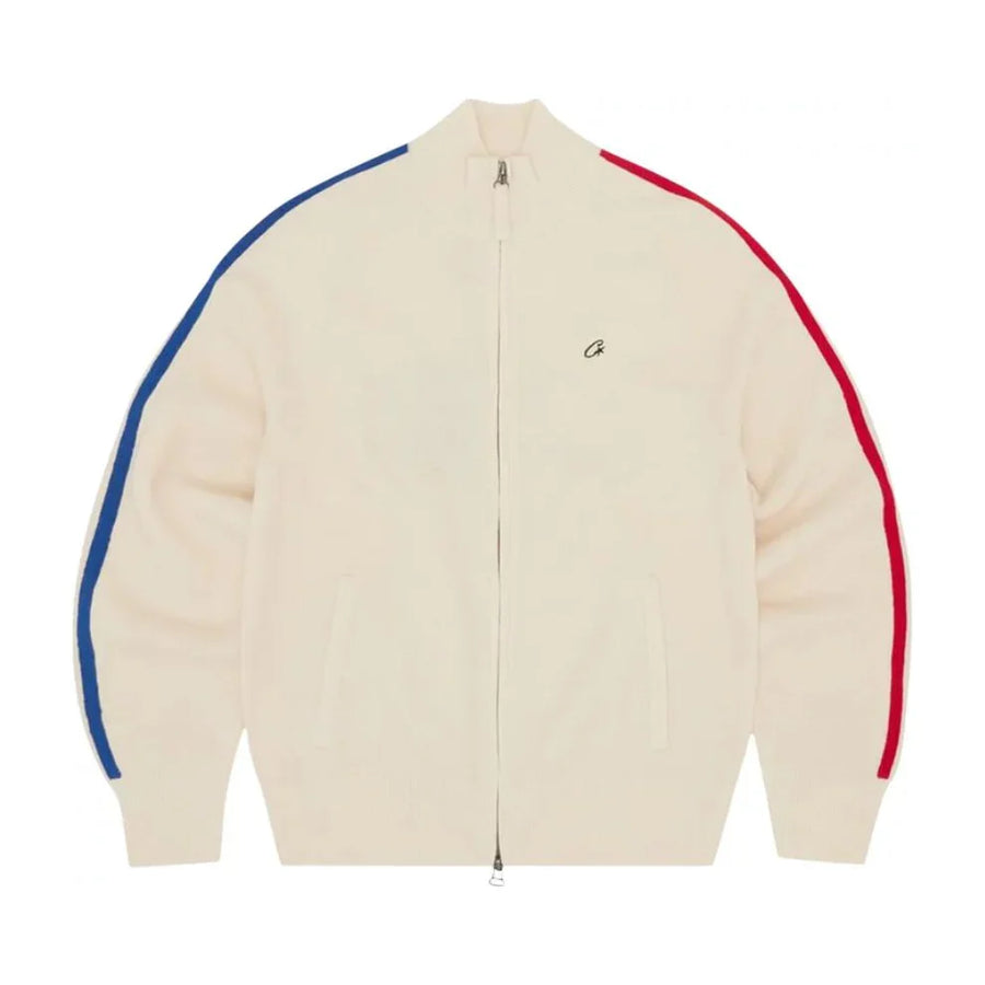 Corteiz Knit Zip Up Fleece- Cream 1