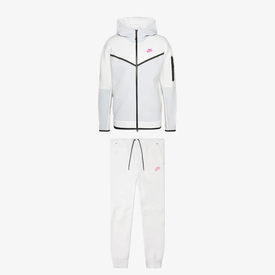 Nike White Pink & Black Tech Fleece 1