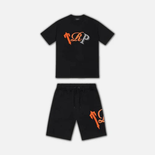 Black & Orange TRP Short Set