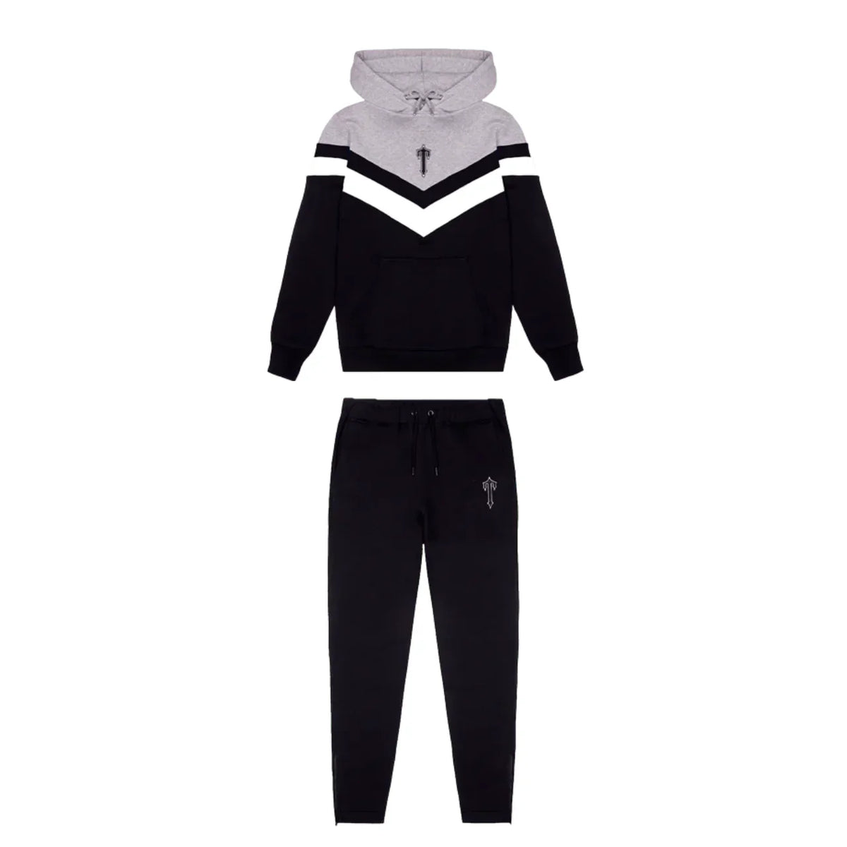 Trapstar Black & Grey V Stripe Tracksuit