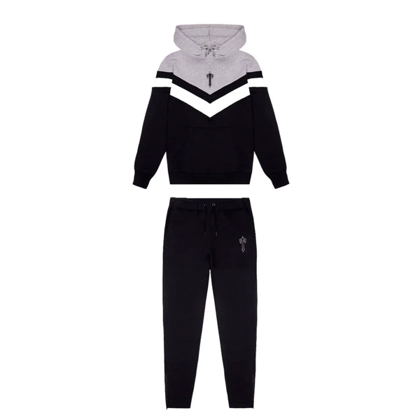 Trapstar Black & Grey V Stripe Tracksuit