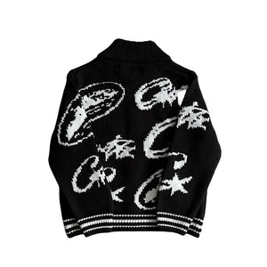 Corteiz VVS Heavy Knit Zip - Black 2