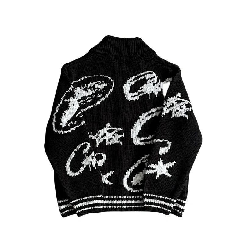 Corteiz VVS Heavy Knit Zip - Black 2