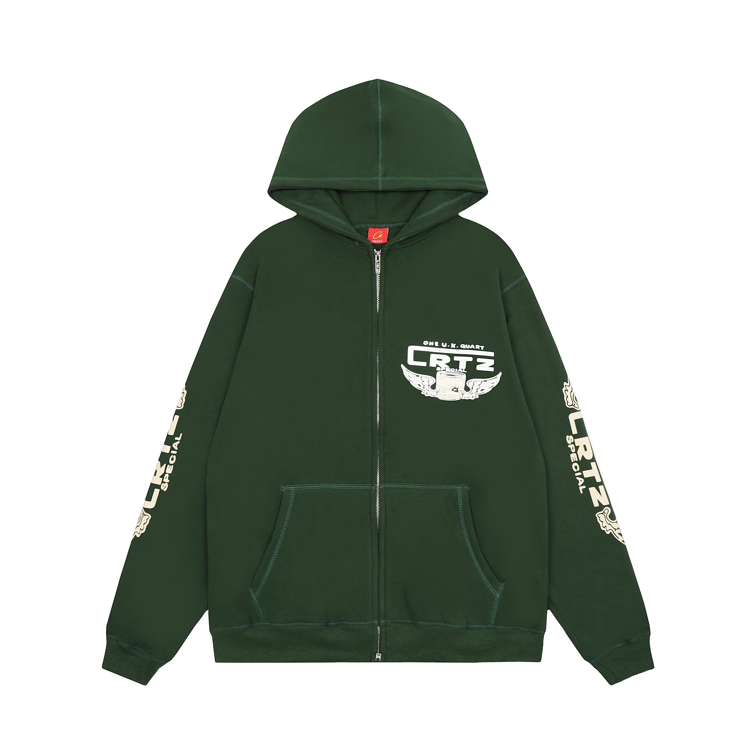 Corteiz Gasolina Double Zip Hoodie - Green