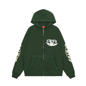 Corteiz Gasolina Double Zip Hoodie - Green 1