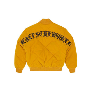 Corteiz Olde English Quilted Bomber Jacket - Yellow 1