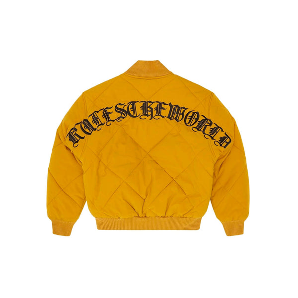 Corteiz Olde English Quilted Bomber Jacket - Yellow