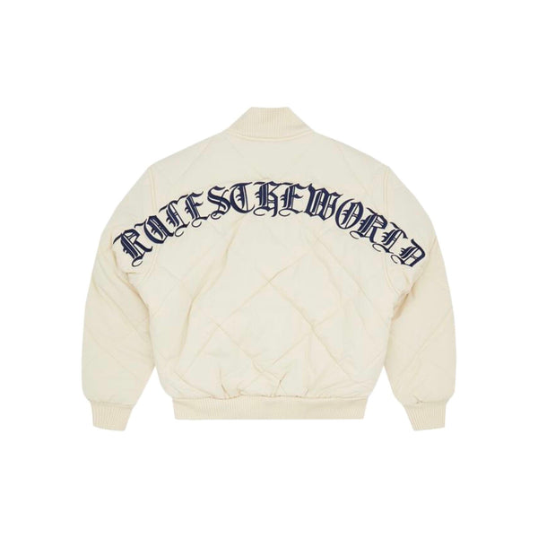 Corteiz Olde English Quilted Bomber Jacket - Cream