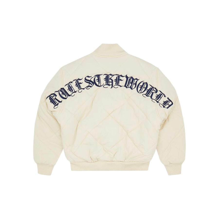 Corteiz Olde English Quilted Bomber Jacket - Cream 1