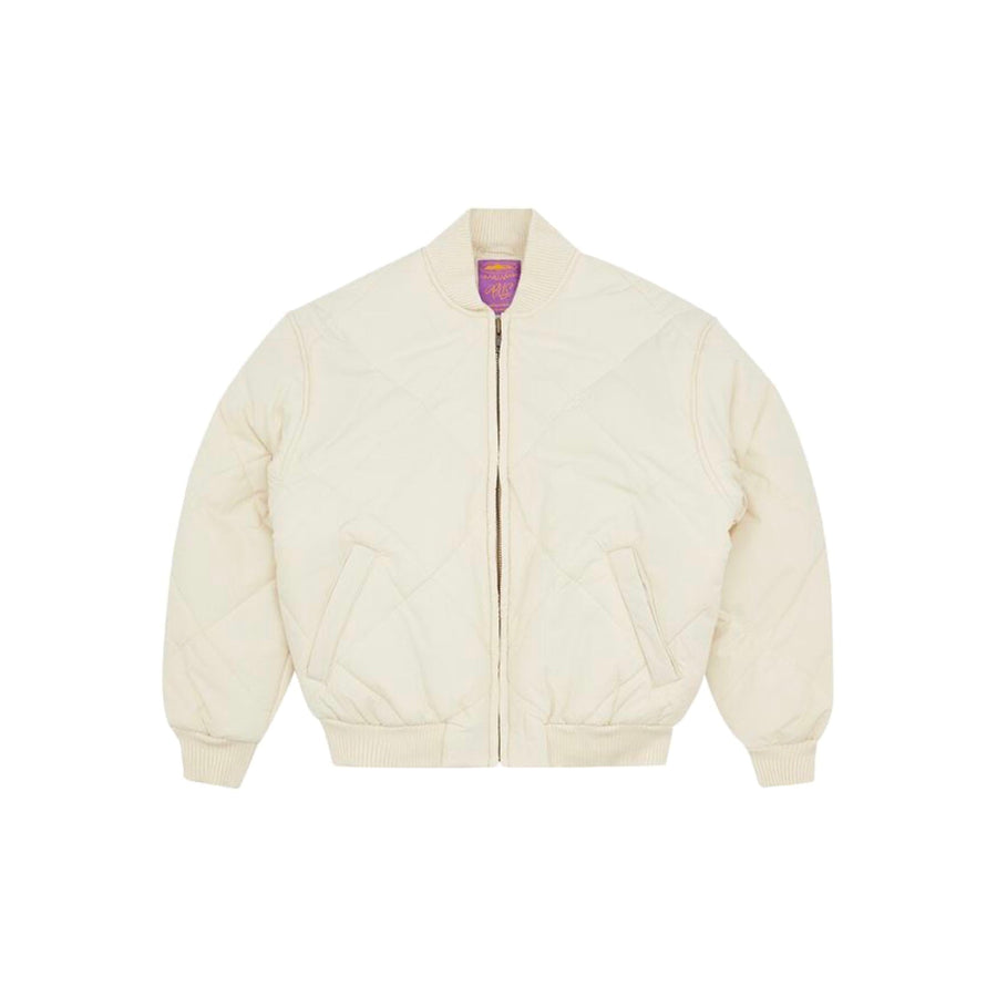 Corteiz Olde English Quilted Bomber Jacket - Cream 2