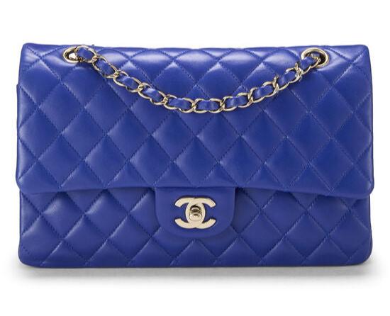 Chanel Blue Quilted Classic Double Flap Medium "Blue"