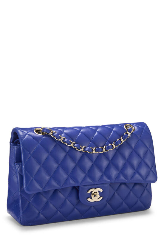 Chanel Blue Quilted Classic Double Flap Medium "Blue" 2