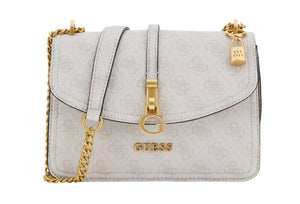 GUESS Shoulder Bag Noelle 4G Logo 'Chocolate Brown & Beige' 1