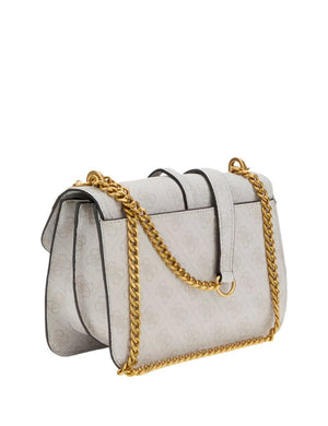 GUESS Shoulder Bag Noelle 4G Logo 'Chocolate Brown & Beige' 2