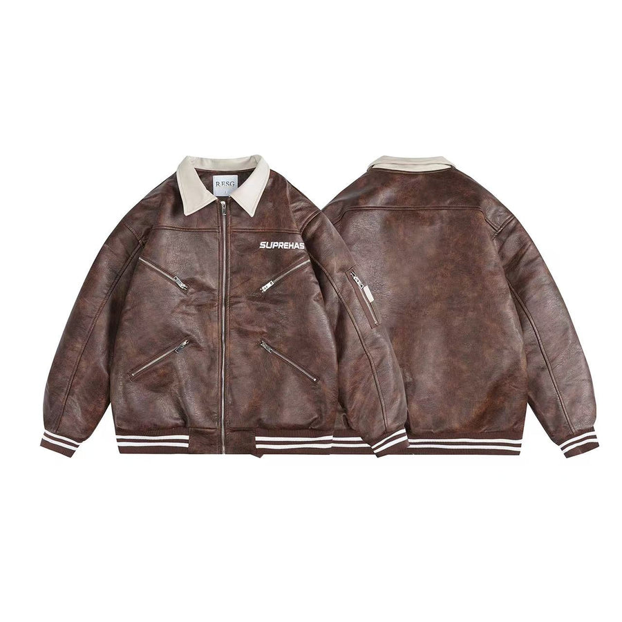Leather Jacket Brown 1