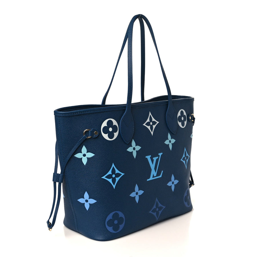 LOUIS VUITTON Empreinte Monogram Giant Neverfull MM "Degrade Bleu" 2