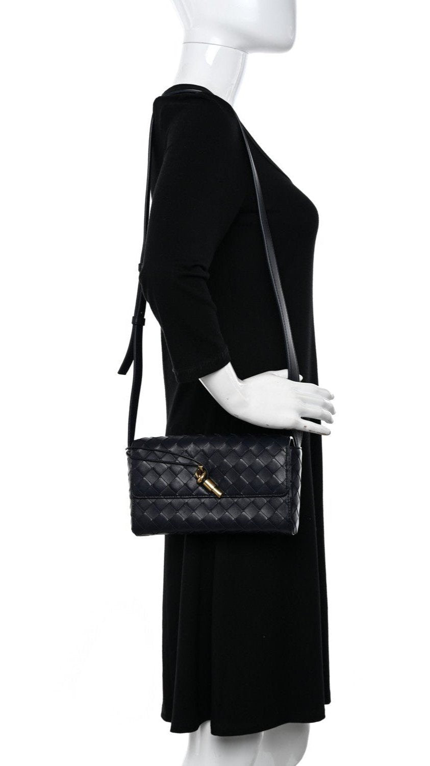 Bottega Veneta Mini Andiamo Crossbody Bag "Black" 4