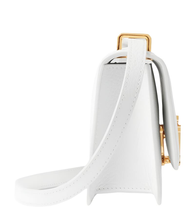 Burberry Mini Leather TB Cross-Body Bag "White"