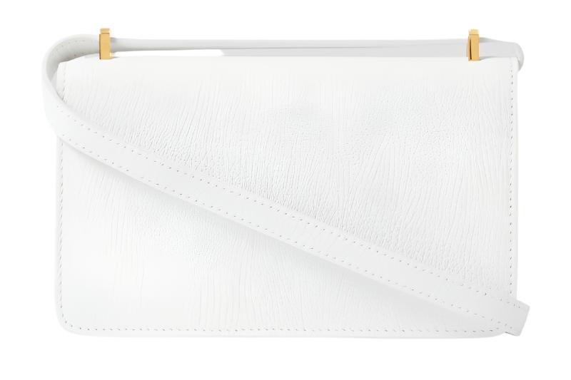 Burberry Mini Leather TB Cross-Body Bag "White"