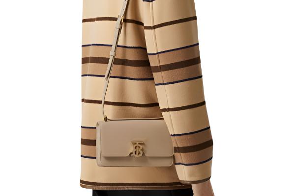 Burberry Mini Leather TB Cross-Body Bag "Beige"