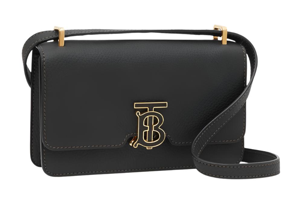 Burberry Mini Leather TB Cross-Body Bag "Black"