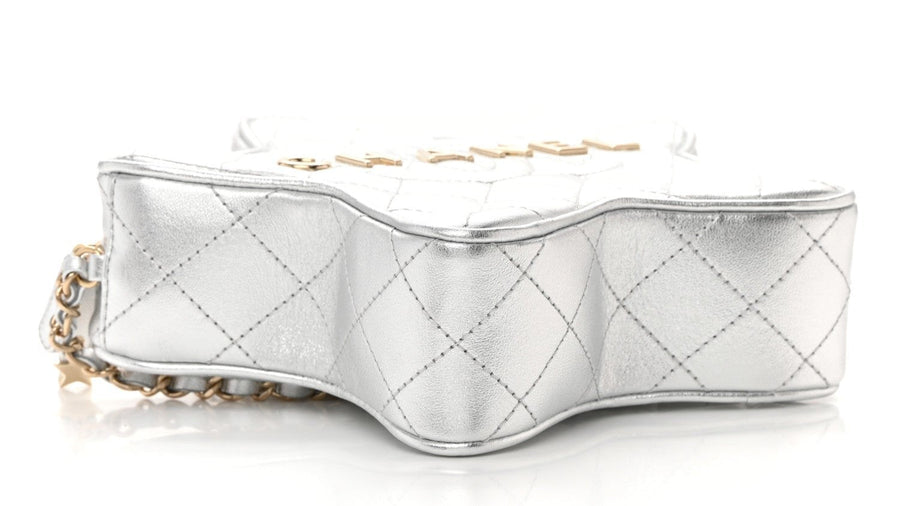 Chanel Lambskin Quilted Walk of Fame Star Bag "Silver" 3